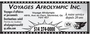 Voyages Afrolympic Inc.