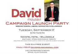 مهمانی دیوید موسوی - David for Willowdale Campaign Launch Party! - Willowdale Federal Liberal Nomination!