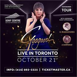 کنسرت گوگوش Googoosh Live in Toronto - Sat, Oct 21st - Sony Center